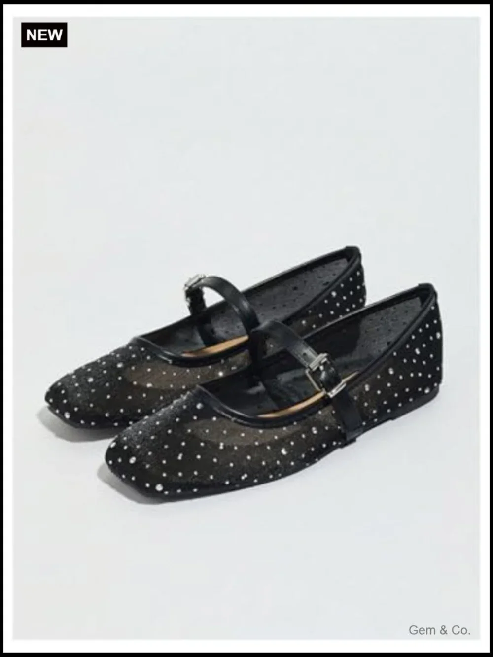 Lace Mesh Ballet Flats Square Closed Toe Dressy Summer Flats Shoes